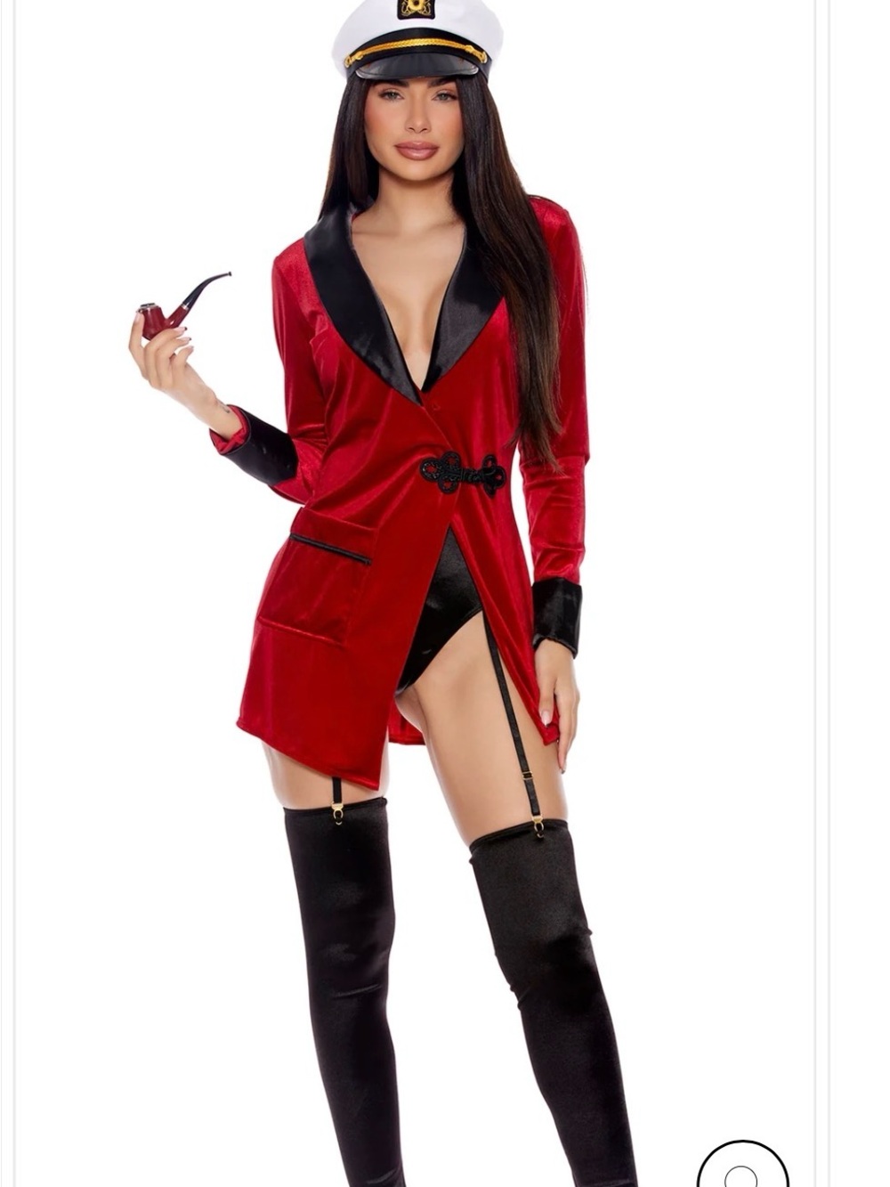 Red Velvet Longline Lingerie Blazer with Black Trim dress panty toy pipe legs